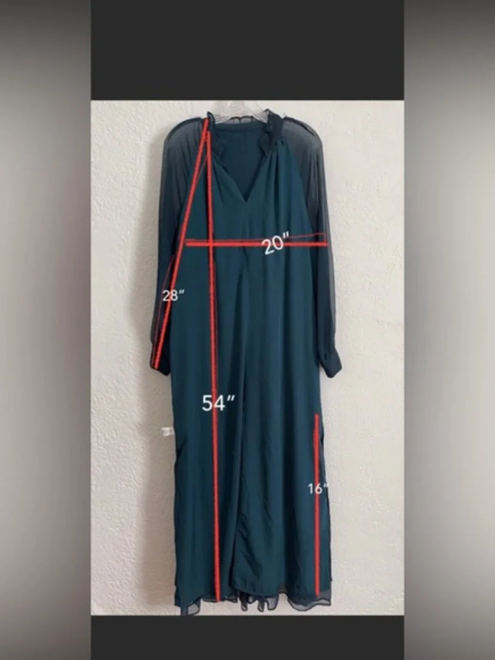 1 State Teal Tiered Long-Sleeve Maxi Dress - Picture 5 of 5